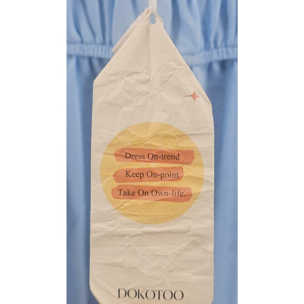 NEW Dokotoo Pastel Blue Sleeveless Maxi summer Cotton Dress w/ Pockets XL 4099 - Picture 4 of 11